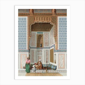 Arabic Family Lithograph Plate No, 1 & 2, Emile Prisses D’Avennes, La Decoration Arabe, Digitally Enhanced From Own Art Print