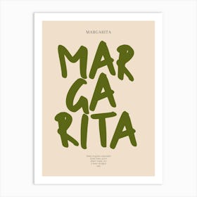 Margarita Green Typography Print Art Print