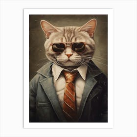 Gangster Cat American Shorthair 4 Art Print