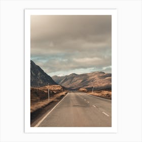 Empty Road In The Scottish Highlands Art Print