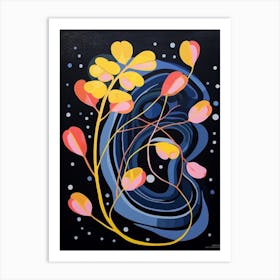 Freesia 1 Hilma Af Klint Inspired Flower Illustration Art Print