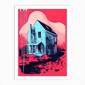 A House In Washington, Abstract Risograph Style 2 Art Print