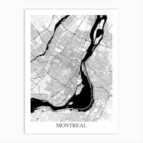 Montreal White Black Art Print