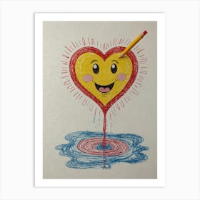 Heart Drawing 16 Art Print