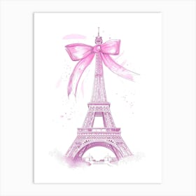 Pink Eiffel Tower 1 Art Print