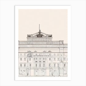 Buckingham Palace London Boho Landmark Illustration Art Print