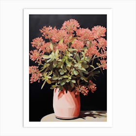 Bouquet Of Sedum Flowers, Autumn Fall Florals Painting 0 Art Print