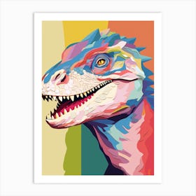 Colourful Dinosaur Eoraptor 2 Art Print