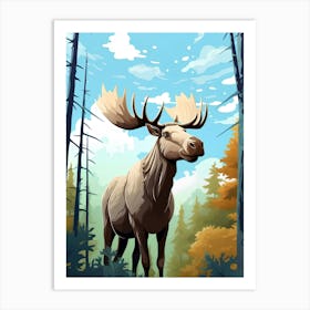 Moose In The Forest Art Print