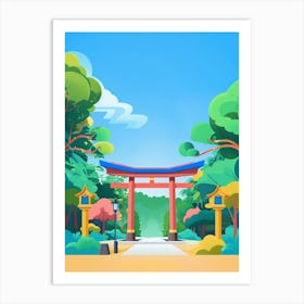 Meiji Shrine Tokyo 1 Colourful Illustration Art Print