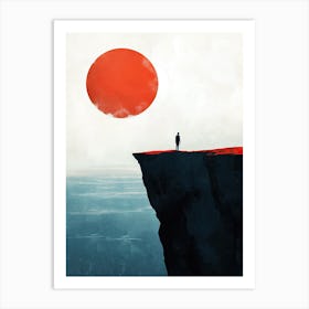Red Sun, Minimalism Art Print