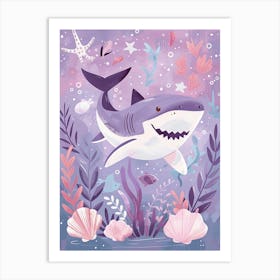 Purple Nurse Shark Illustration 1 Art Print