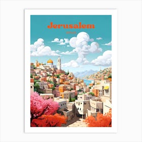 Jerusalem Israel Cityscape Travel Art Illustration Art Print