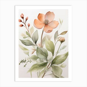 Watercolor Of Flowers 1 Art Print