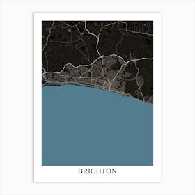 Brighton Black Blue Art Print