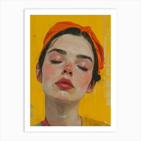 Girl With Freckles Art Print