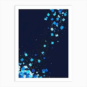 Blue Confetti Background 2 Art Print