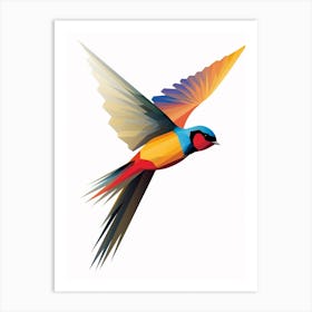 Colourful Geometric Bird Swallow 2 Art Print