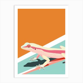 Malaysian Cat Gecko Abstract Modern Illustration 2 Art Print