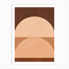 Brown geometric art 1 Art Print