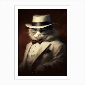 Gangster Cat Ragdoll Art Print