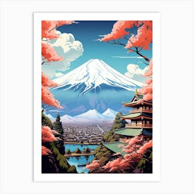 Mountains And Hot Springs Japanese Style Illustration 9 Art Print