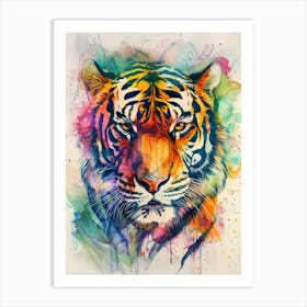 Bengal Tiger Colourful Watercolour 2 Art Print