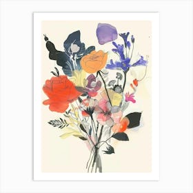 Bouquet 2 Collage Flower Bouquet Art Print