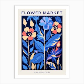 Blue Flower Market Poster Snapdragon 1 Art Print