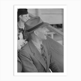 Untitled Photo, Possibly Related To Spectator Laughing At The Antics Of A Cowboy Clown At The Rodeo Of The San Art Print