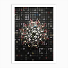 Vintage Brimeura Flower Wreath on Dot Bokeh Pattern n.0169 Art Print