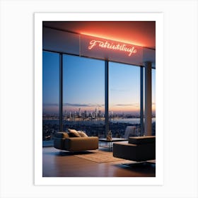 A Beautifully Calligraphed Sign Expressing Gratitude Hovering Gracefully Under Soft Led Lights Pla (5) Art Print