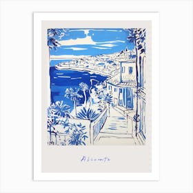 Alicante Spain 5 Mediterranean Blue Drawing Poster Art Print