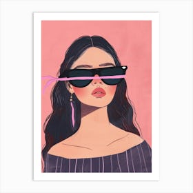 Girl With Sunglasses 7 Art Print