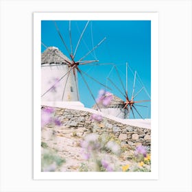 Mykonos Windmills Art Print