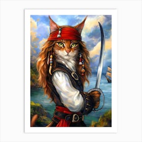 Pirate Cat 5 Art Print