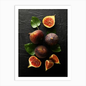 Fresh fig — Food kitchen poster/blackboard, photo art Art Print