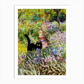 Cat In The Garden 2 Art Print