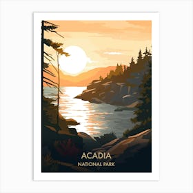 Acadia National Park Travel Poster Illustration Style 5 Art Print