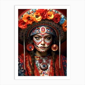 Day Of The Dead woman Mexican life Art Print