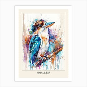 Kookaburra Colourful Watercolour 1 Poster Art Print
