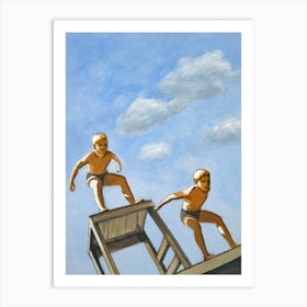 Boys Diving Art Print