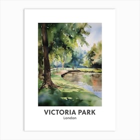 Victoria Park, London 2 Watercolour Travel Poster Art Print