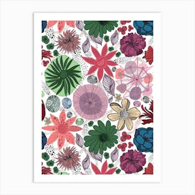 Abstract Floral Illustrations Art Print
