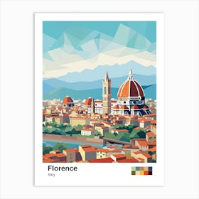 Florence, Italy, Geometric Illustration 4 Poster Art Print