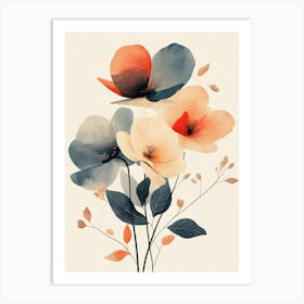 Flowers On A White Background 33 Art Print