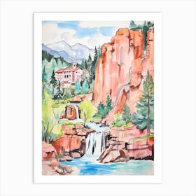 The Broadmoor   Colorado Springs, Colorado   Resort Storybook Illustration 1 Art Print