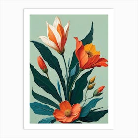 Orange Flowers 7 Art Print