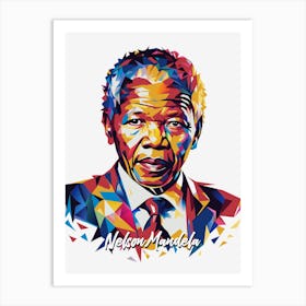 Nelson Mandela 03 Portrait WPAP Pop Art Art Print