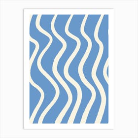 Blue Wavy Pattern Art Print